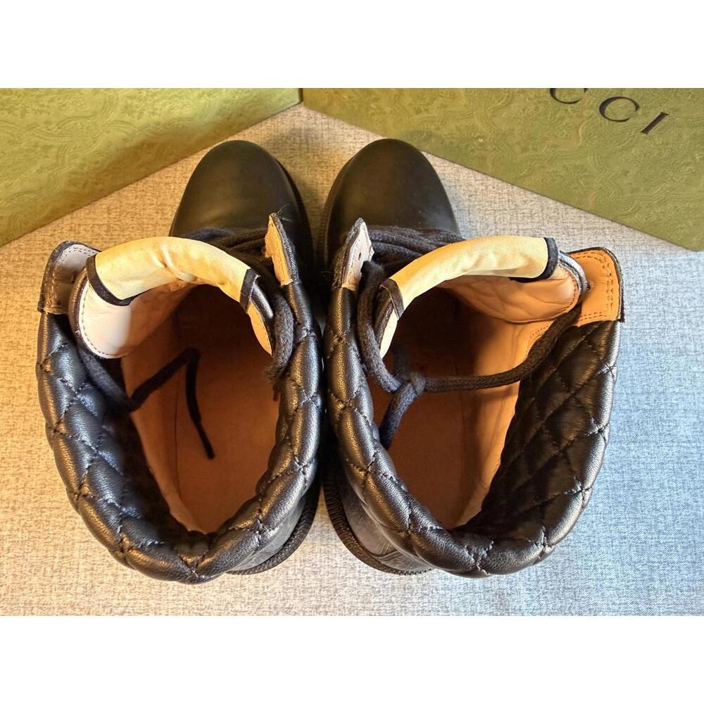 Gucci Women’s GG Quilted‎ Leather Lug Sole Ankle Boots SZ 40 With Box & Dust Bag - Picture 7 of 9